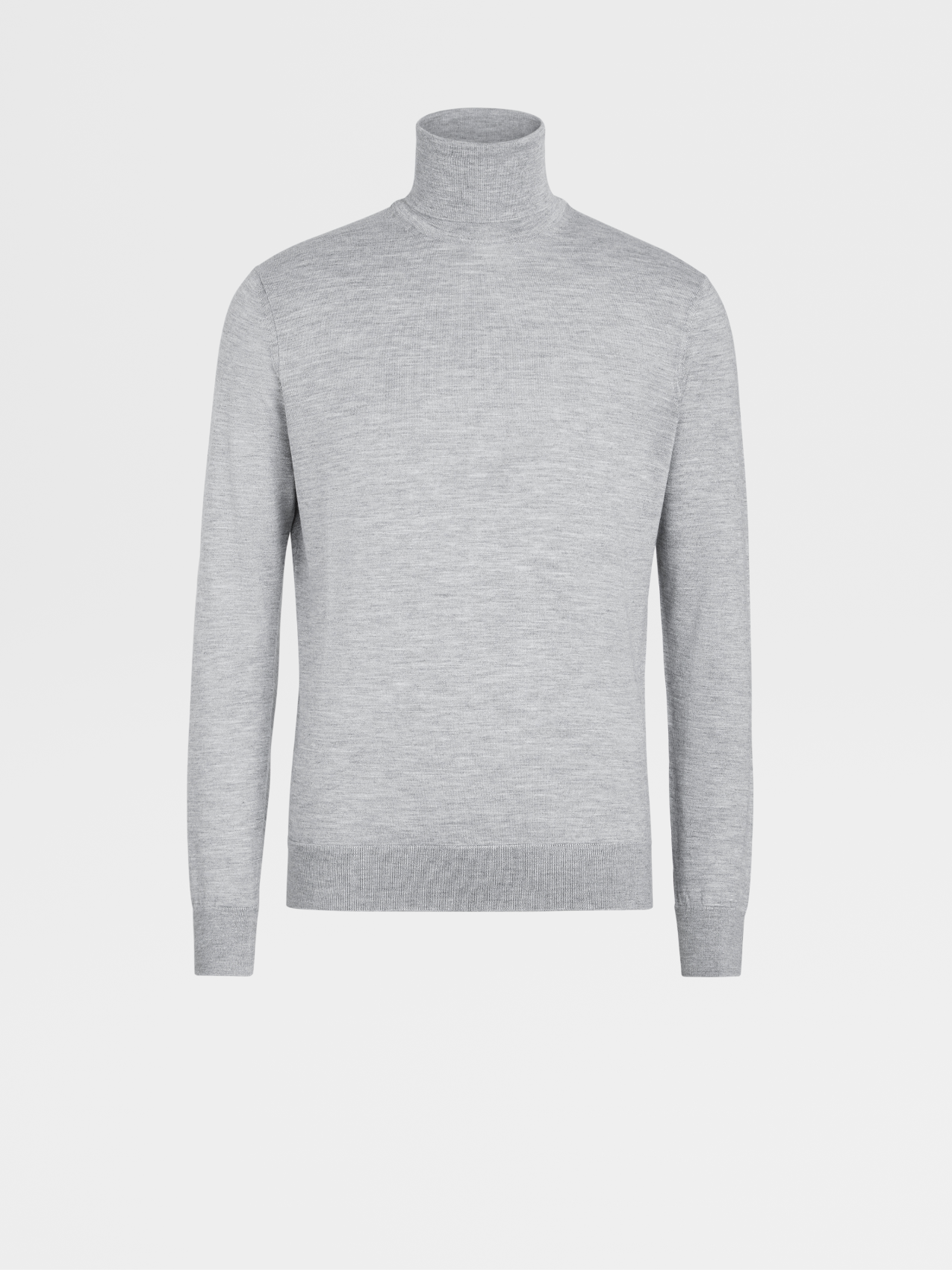 Grey Cashseta Light Knit Turtleneck